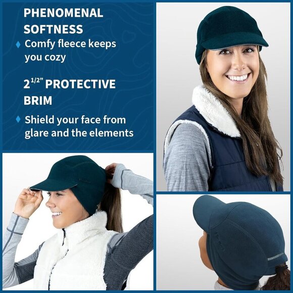 Women\'s Heather Teal Trailblazer Reflective Fleece Ponytail Hole Winter Hats main image 5